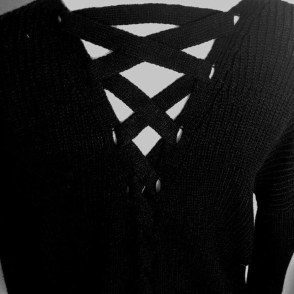 NWT Hippie Rose Open Front Back Lace Up Cardigan - Picture 3 of 3